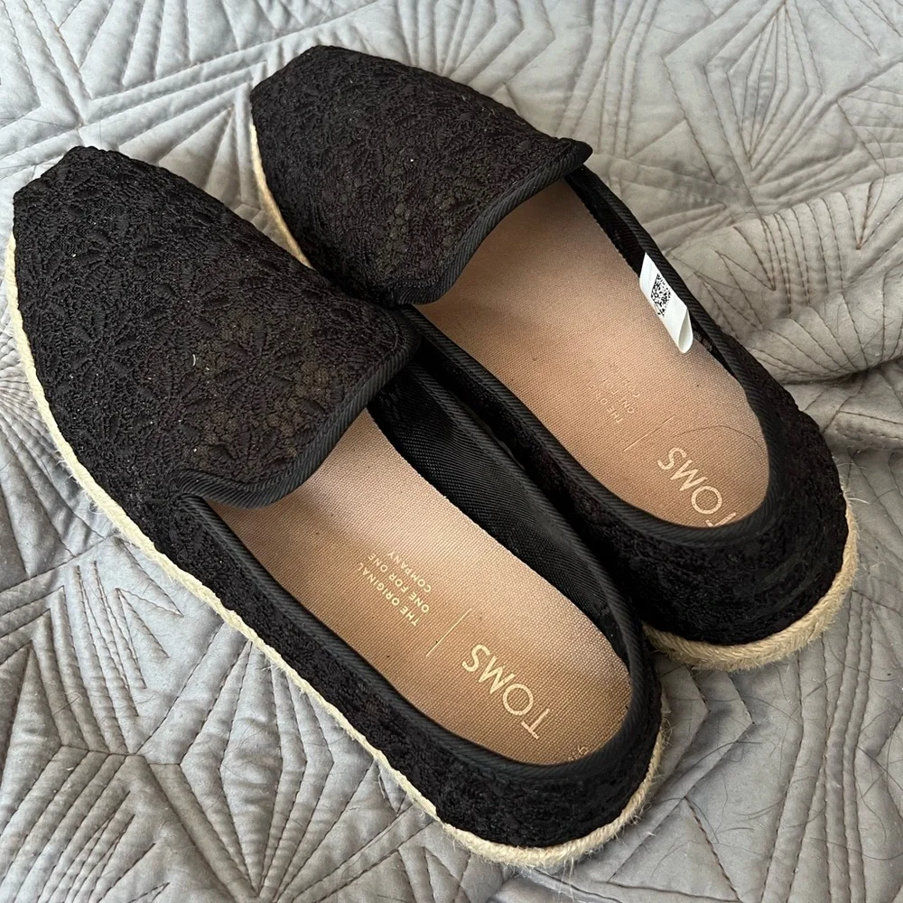 Toms - Women's Alpargata Rope 2.0 Espadrille Slip-On Flats black size 6